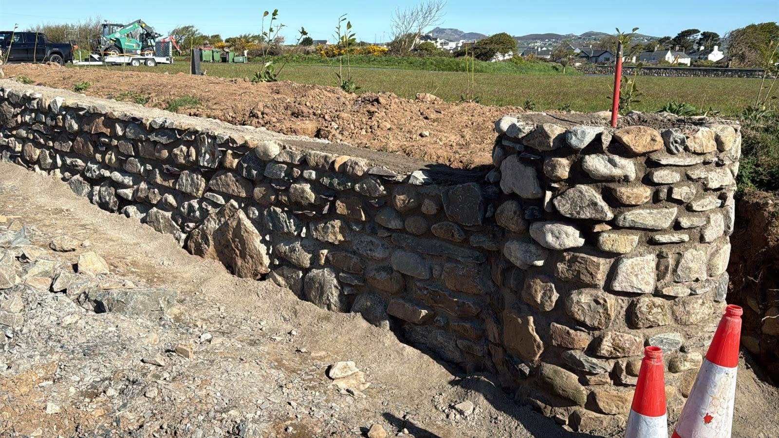 Natural stone entrance and retaining wall North Wales